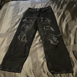 Urban Outfitters Black High-Rise Ripped Jeans BDG